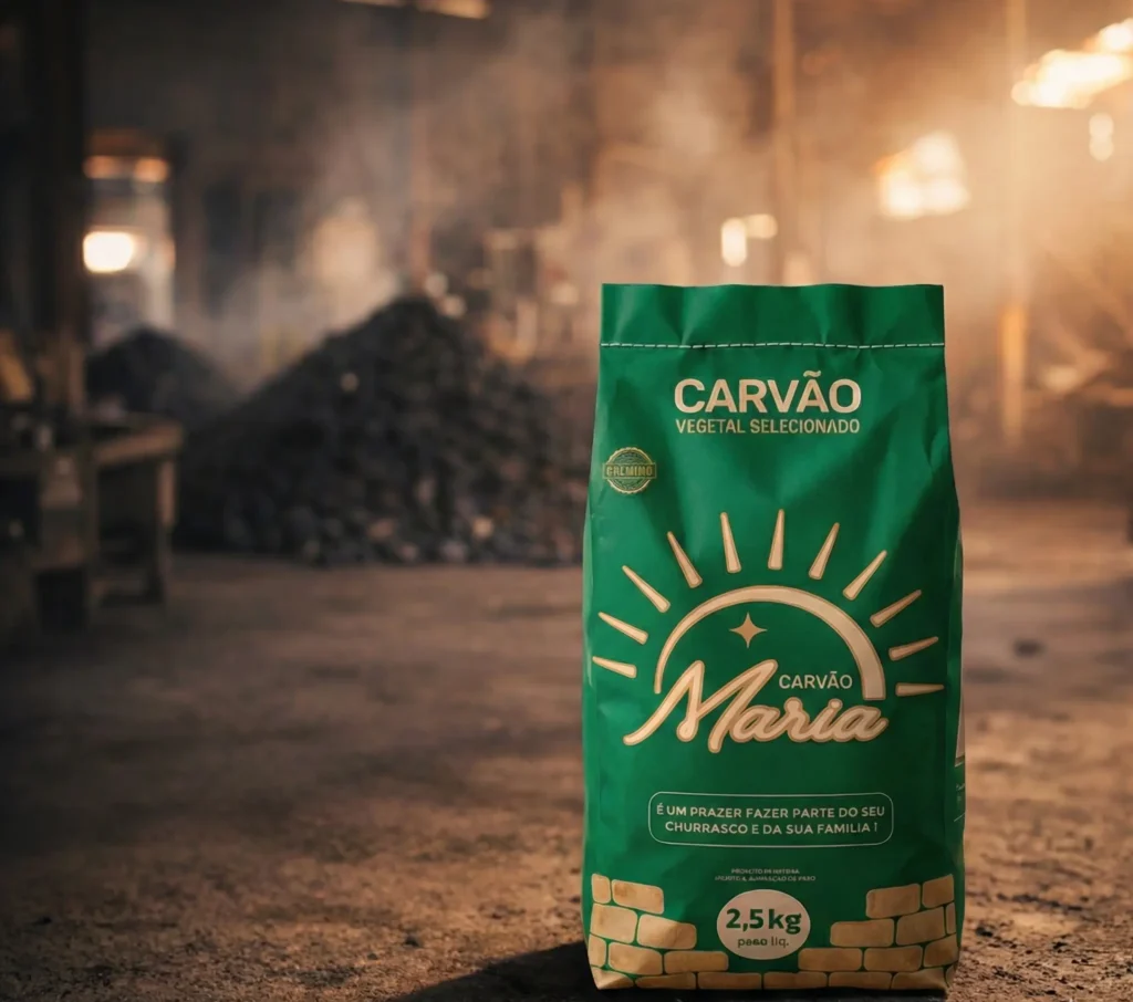 Saco de carvão vegetal Carvão Maria direto da fábrica, ideal para revendedores, distribuidores e restaurantes.