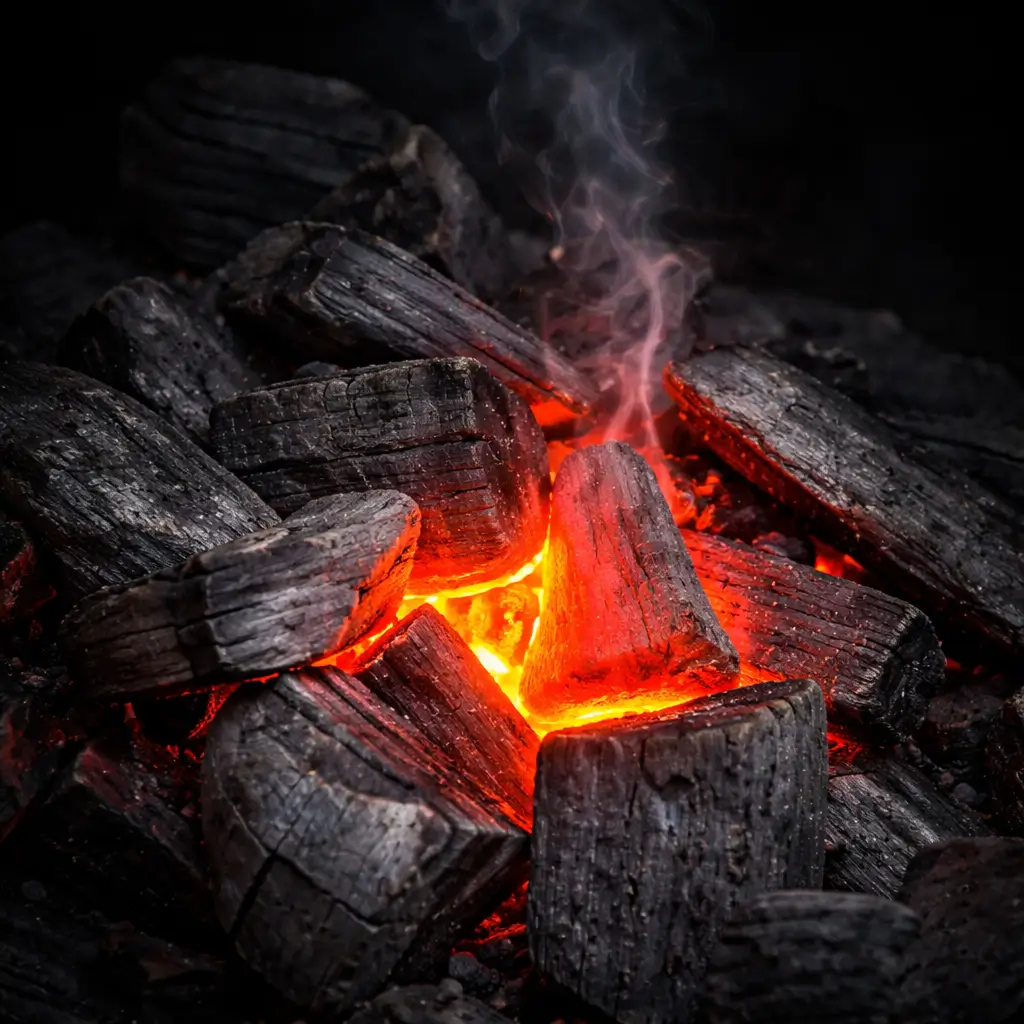 Fundo industrial com textura de carvão vegetal representando parceria comercial e fornecimento direto para revenda em Massaramduba e região